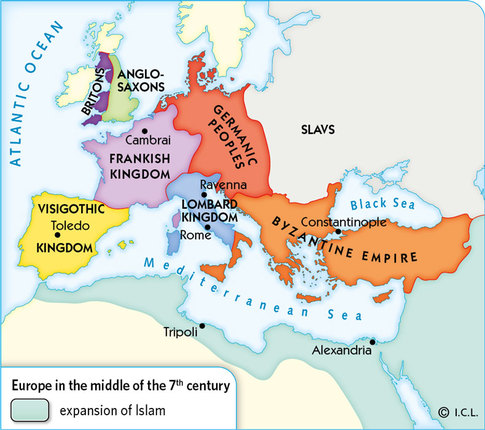 Map Of Europe 7th Century - United States Map